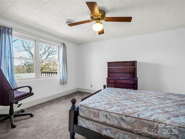 266 Hudlow Rd, Forest City, NC 28043 - bedroom with carpet floors, ceiling fan, and ornamental molding