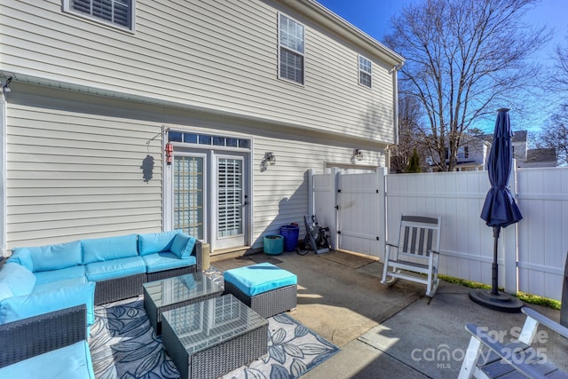 view of patio / terrace with an outdoor living space