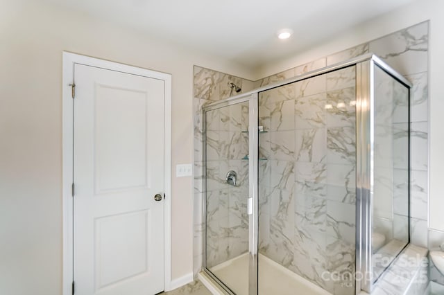 bathroom featuring walk in shower