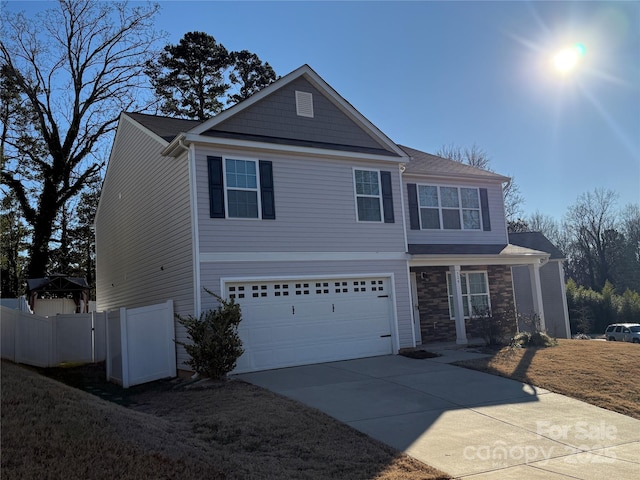 view of property with a garage