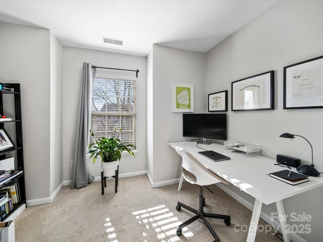 view of carpeted office