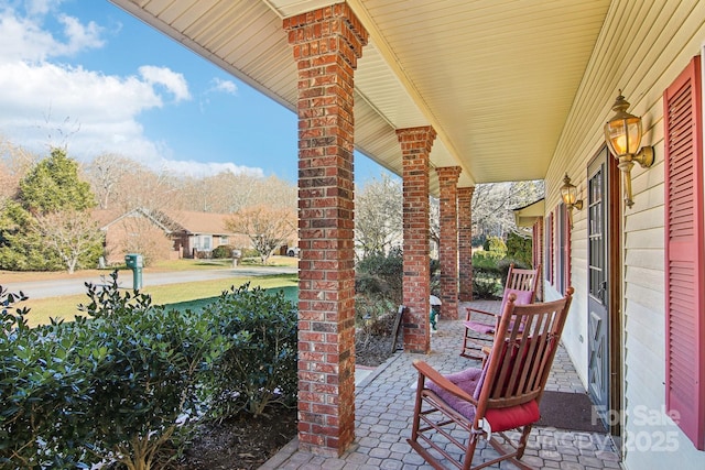 view of patio with covered porch