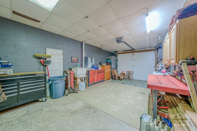 garage with sink