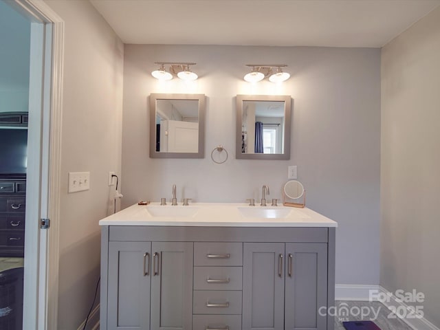 bathroom featuring vanity and tile patterned floors