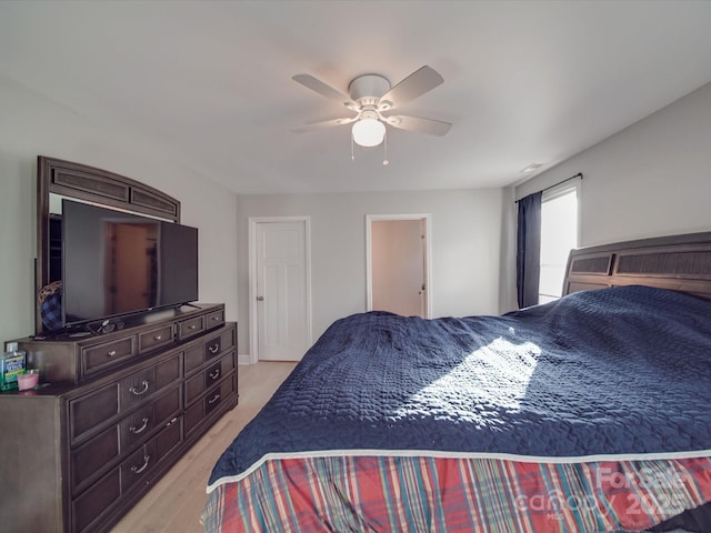 bedroom featuring ceiling fan