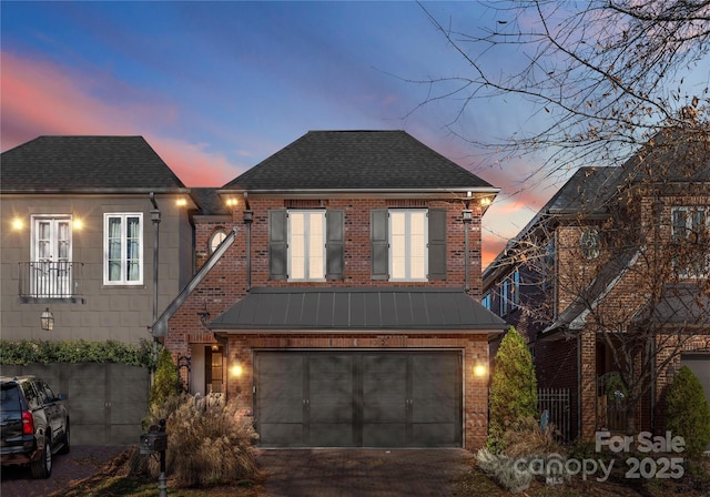 view of front of house featuring a garage