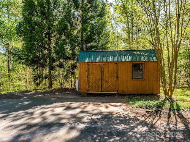 view of shed