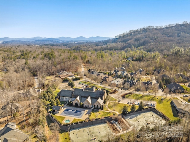 aerial view featuring a mountain view