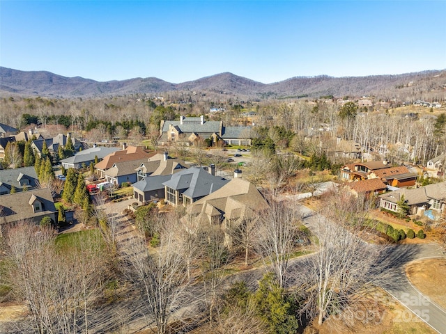 drone / aerial view with a mountain view