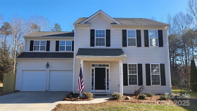 view of front of home featuring a garage