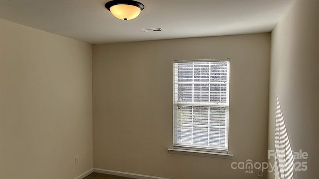 spare room with a wealth of natural light and carpet flooring