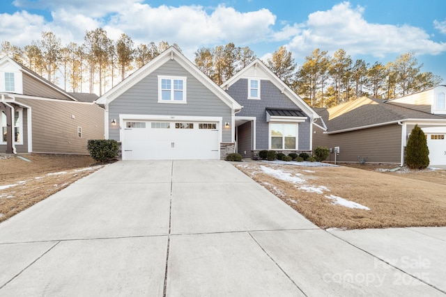 view of front of house with a garage