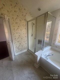 bathroom with plus walk in shower