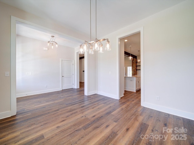 unfurnished dining area featuring dark hardwood / wood-style floors