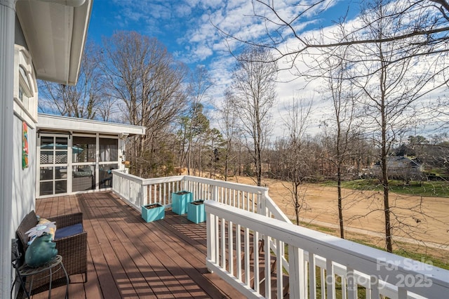 deck featuring a sunroom