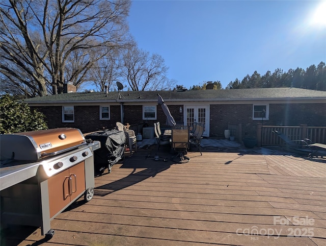 deck featuring french doors