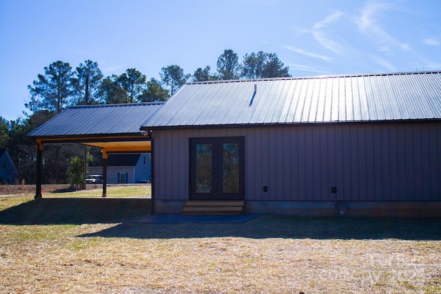 exterior space with french doors