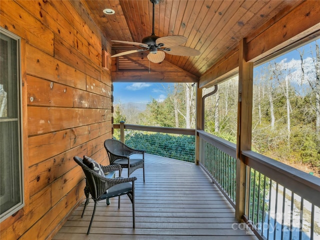 deck featuring ceiling fan