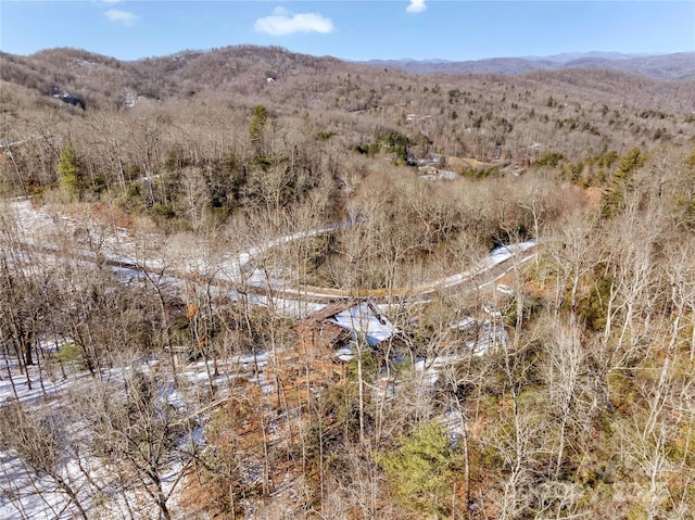 aerial view featuring a mountain view