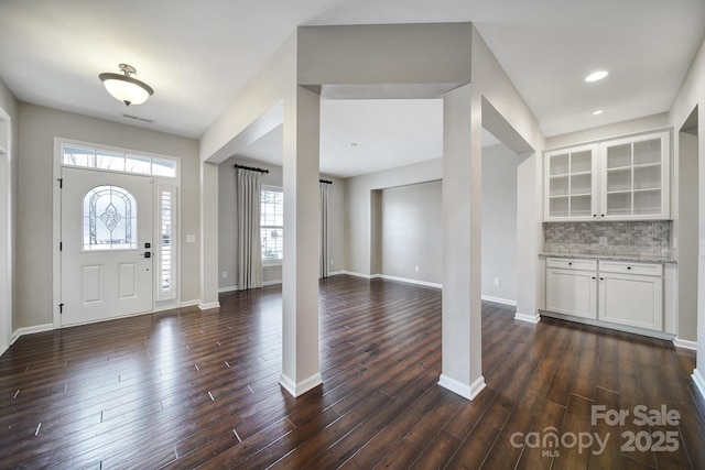 entryway featuring dark hardwood / wood-style flooring