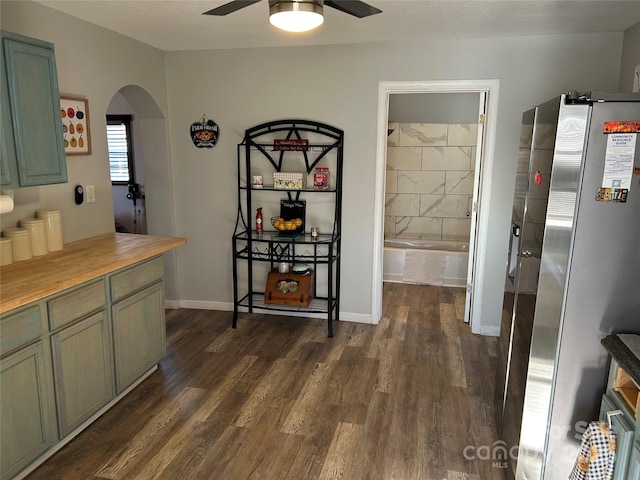 interior space featuring dark hardwood / wood-style floors