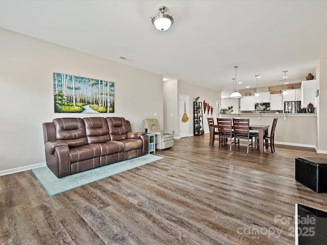 living room featuring hardwood / wood-style floors