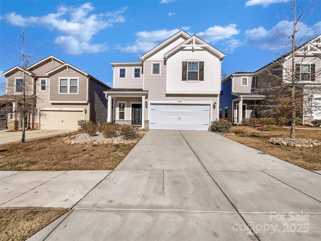 view of front of house with a garage