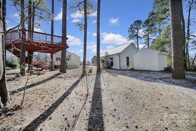 view of side of home with a deck