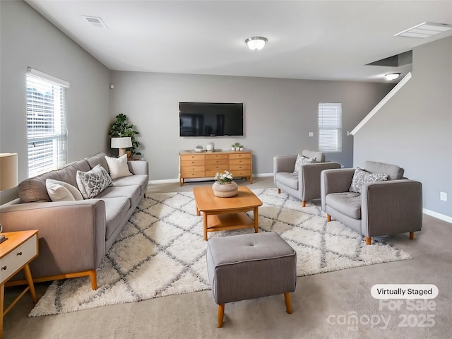 view of carpeted living room