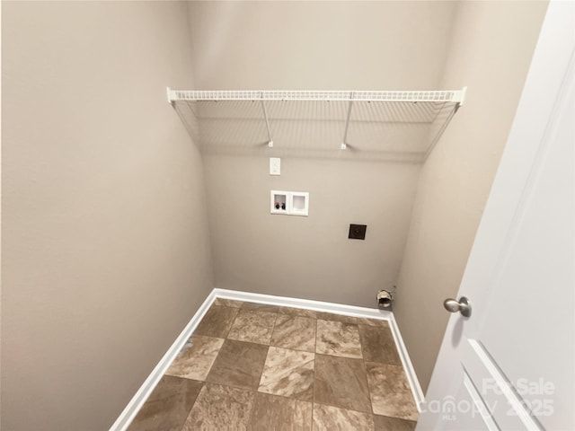 laundry area featuring electric dryer hookup and hookup for a washing machine