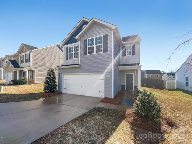 view of front of house with a garage