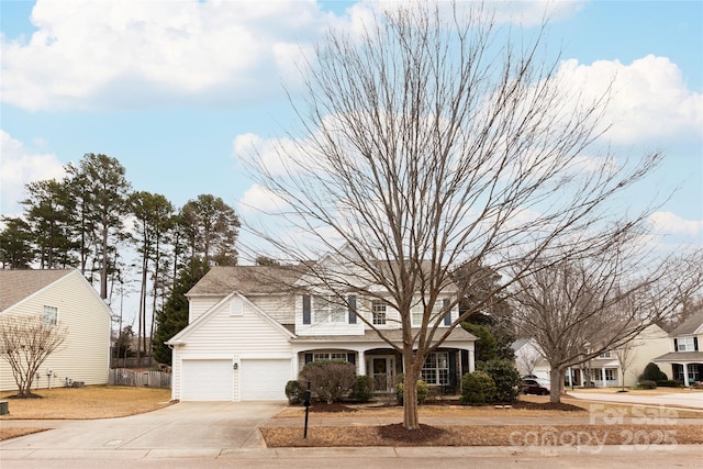 view of front of house with a garage