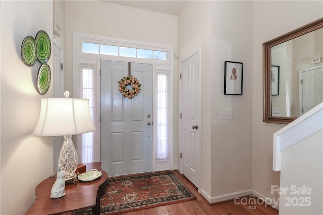 entryway featuring hardwood / wood-style flooring