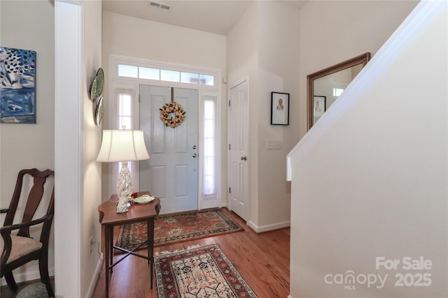 entryway featuring hardwood / wood-style flooring