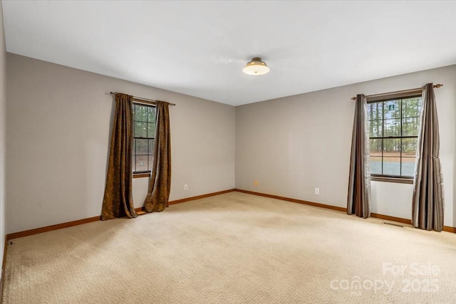 view of carpeted spare room