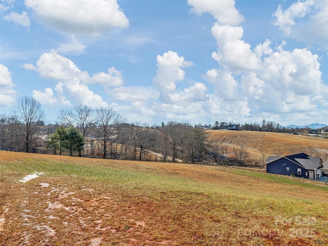 view of yard with a rural view