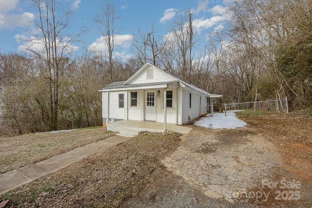 exterior space with covered porch