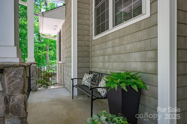 view of patio with a porch