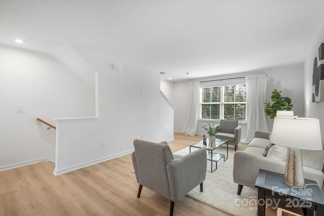 living room featuring light hardwood / wood-style floors