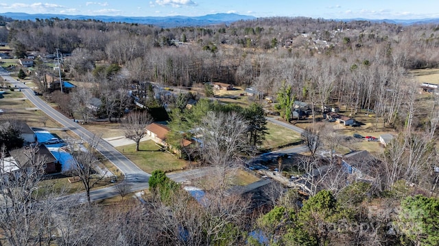 bird's eye view with a mountain view