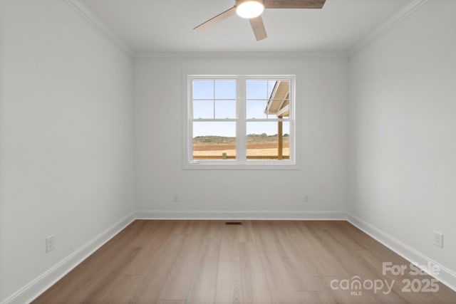 8078 Blackwood Rd, Denver, NC 28037 - unfurnished room featuring wood finished floors, crown molding, a ceiling fan, and baseboards