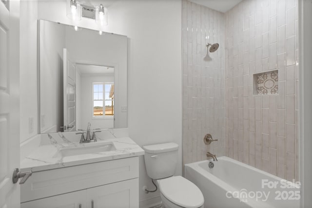 8078 Blackwood Rd, Denver, NC 28037 - bathroom featuring vanity, toilet, and shower / washtub combination