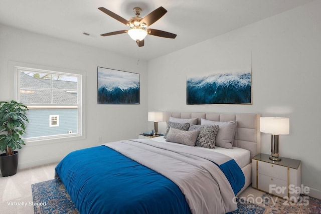 8078 Blackwood Rd, Denver, NC 28037 - carpeted bedroom with baseboards and a ceiling fan