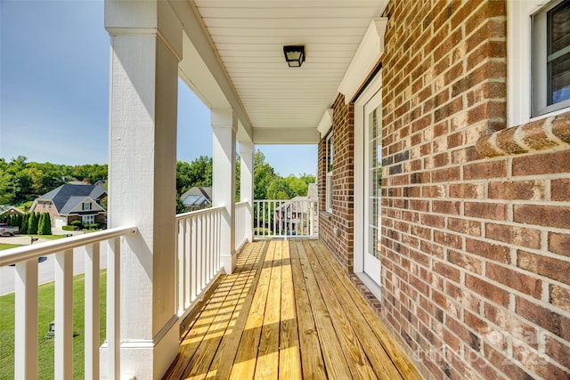 deck with covered porch