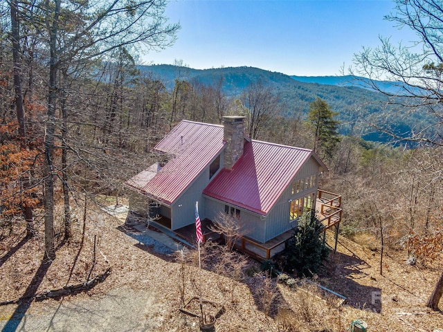 bird's eye view featuring a mountain view