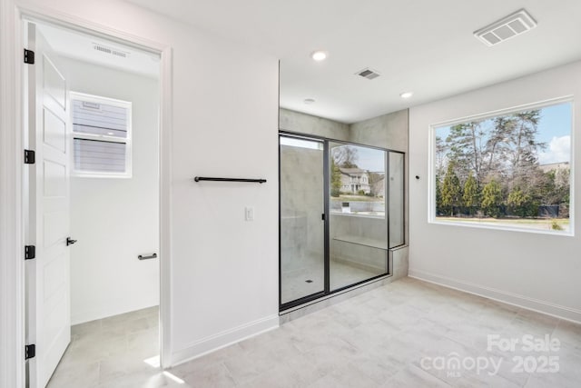 604 Hyder Trl, Tega Cay, SC 29708 - bathroom featuring a shower stall and recessed lighting