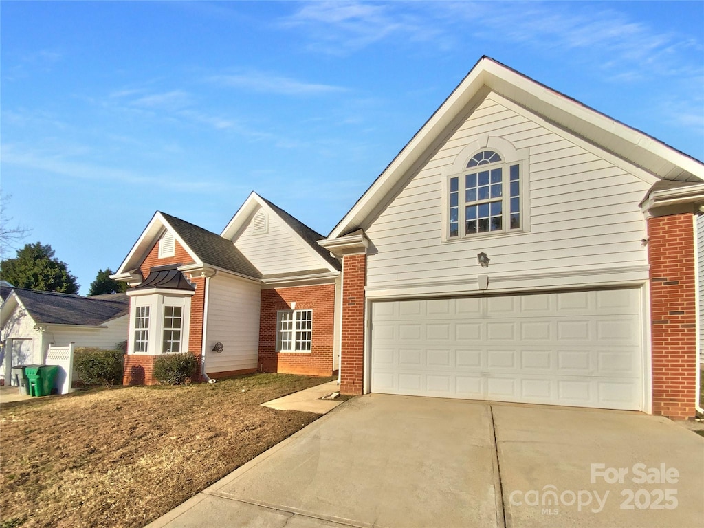 view of property featuring a garage