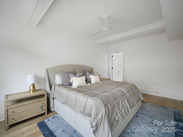 2530 Weddington Ave Unit 12, Charlotte, NC 28204 - bedroom with wood finished floors, baseboards, and ceiling fan