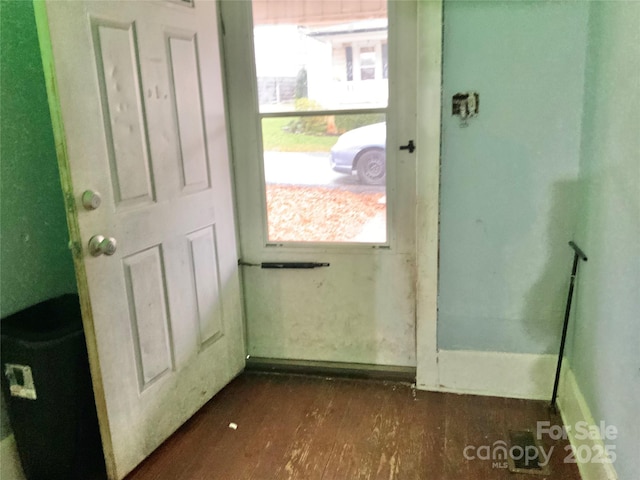 entryway featuring dark hardwood / wood-style floors