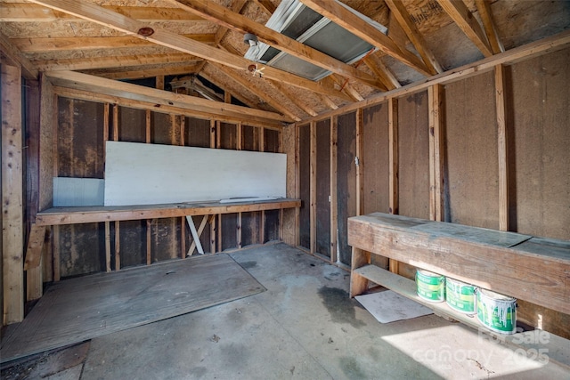 misc room with vaulted ceiling